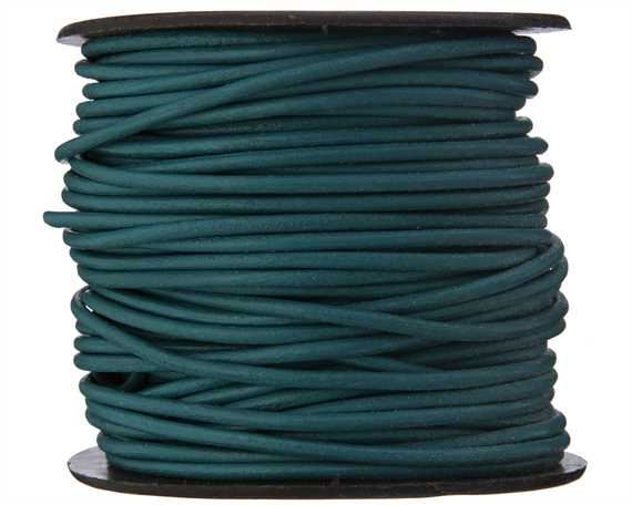 ROUND LEATHER THONGING 2MM #122 ESMERELDA 25M SPOOL