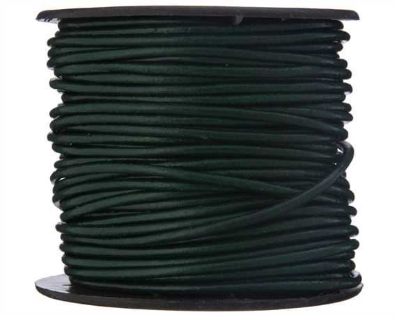 ROUND LEATHER THONGING 2MM #132 BRIGHT GREEN 25M SPOOL