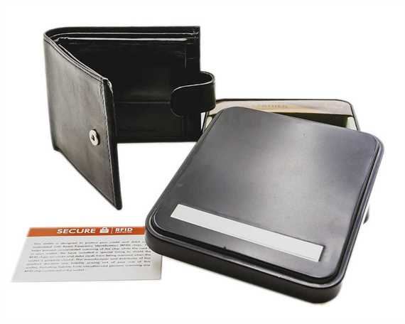 WALLET NAPPA LEATHER 3 X C/C, COIN, CLIP, BLACK, WINDOW RFID AND TIN