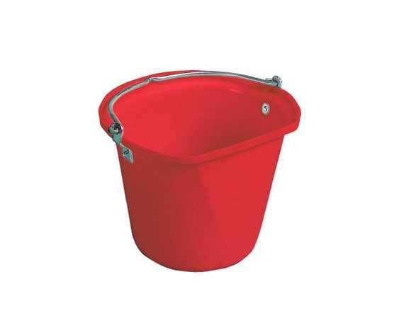 STUBBS FLAT SIDE HANGING BUCKET RED- 3 GALLONS /14 LITRES