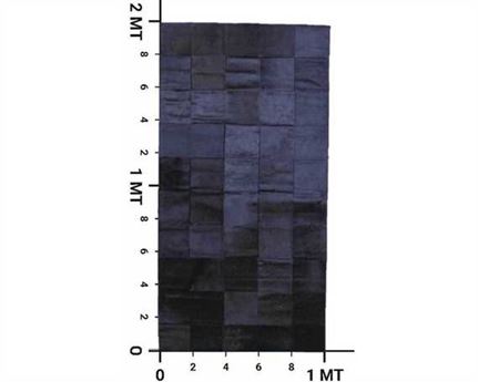 KACHITA COWHIDE PATCHWORK RUG BLACK COLOUR SIZE 1MT X 1.96MT