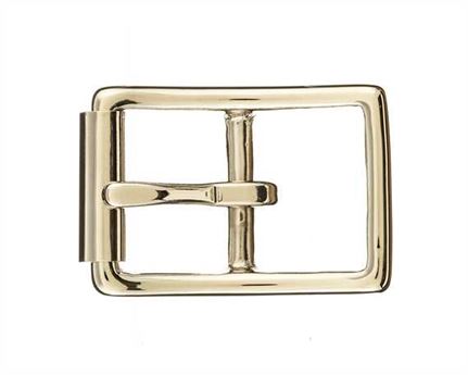 BUCKLE BRIDLE WITH ROLLER NICKEL PLATE BRASS 25MM