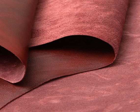 Upholstery Leather Full Hide, Oxblood Red Leather