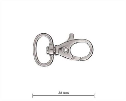 BAG CLIP F1 NICKEL PLATE 15M EYE 38MM LONG
