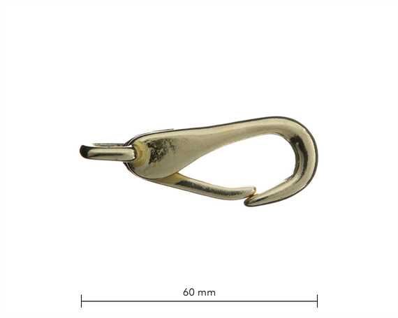 SNAP FIXED SQUARE EYE 19MM BRASS 60MM LONG