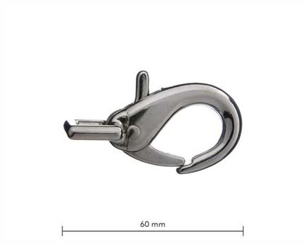 SNAP FIXED SQUARE EYE LEVER 25MM NICKEL PLATE 60MM LONG 