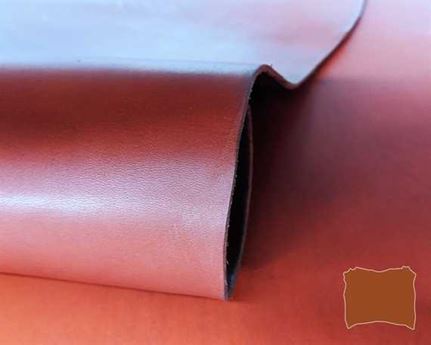 VEG TANNED DOUBLE SHOULDER ORANGE #315 3.0/3.2MM LEATHER FROM TUSCANY ITALY.