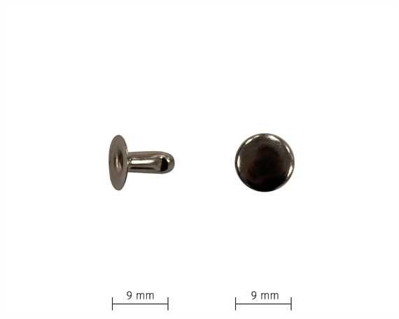 RIVET 2-PART TUBULAR NICKEL 9MM STEM SINGLE CAP DM PER 500
