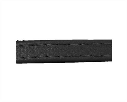 LEATHER STRAPPING STITCHED BLACK 12MM
