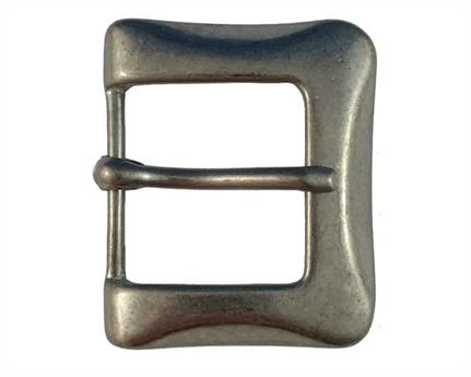 HALF BELT BUCKLE SCALLOPED DULL NICKEL 38MM