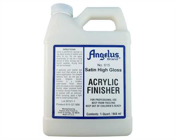 ANGELUS ACRYLIC FLEXIBLE CLEAR FINISH SATIN HIGH GLOSS #615, 1 QUART (946ML)
