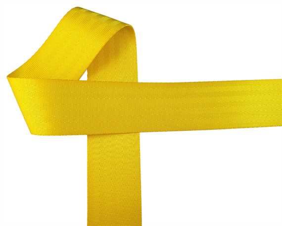 WEBBING SEAT BELT (PER L/MTR) POLYESTER YELLOW Y25 ONLY 50MM