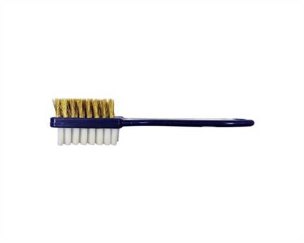  SHOE DOCTOR SHOE BRUSH CREPE/WIRE SUEDE AND NUBUCK BLUE PLASTIC HANDLE