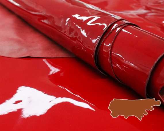 PATENT COW SIDES UPPER 1.2/1.4MM RED LEATHER FROM BRAZIL