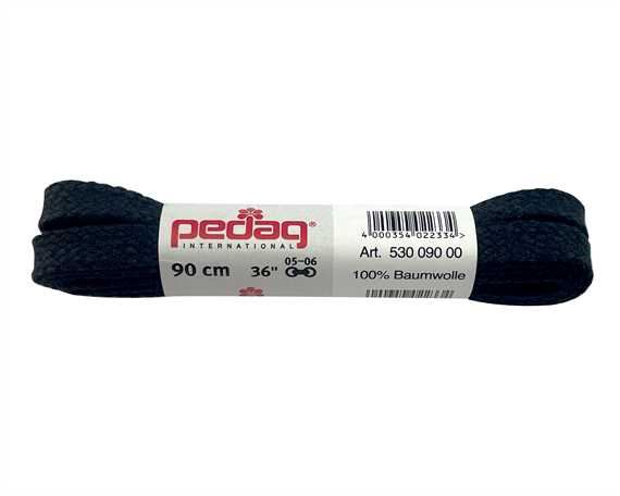 PEDAG LACES 90CM FLAT BROAD BLACK