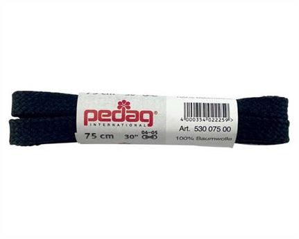 PEDAG LACES 75CM FLAT BROAD BLACK