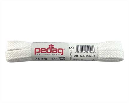PEDAG LACES 75CM FLAT BROAD WHITE