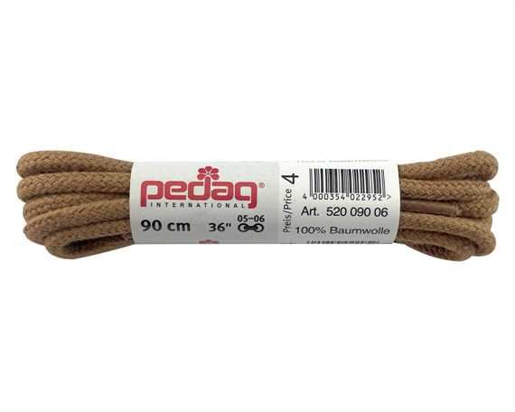 PEDAG LACES 90CM CORDED LIGHT BROWN