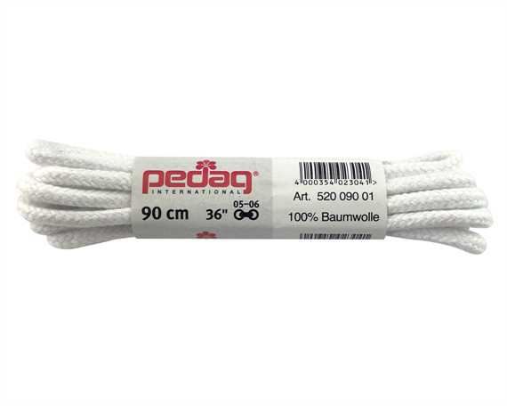 PEDAG LACES 90CM CORDED WHITE
