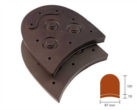 SOVEREIGN STUDDED RUBBER HEEL 3 1/2" BROWN