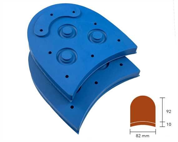 SOVEREIGN STUDDED RUBBER HEEL 3 1/4" BLUE