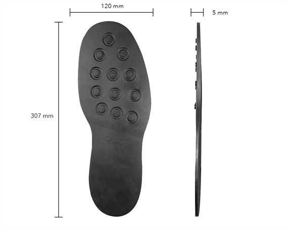 SOVEREIGN STUDDED RUBBER SOLE SIZE 8 BLACK