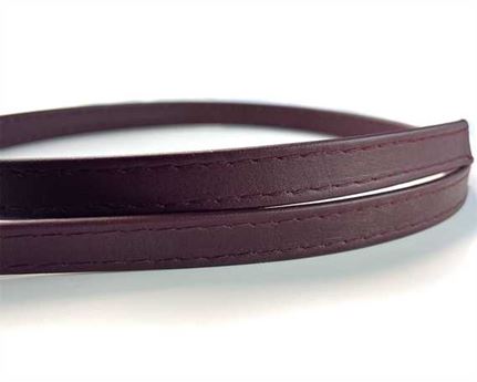 LEATHER STRAPPING STITCHED BURGUNDY 12MM