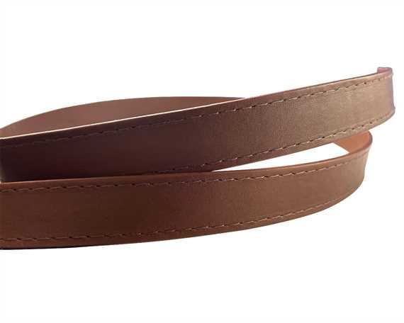 LEATHER STRAPPING STITCHED LIGHT BROWN 20MM