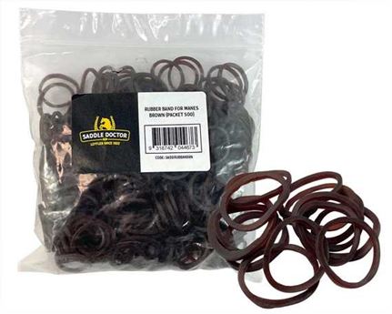  SADDLE DOCTOR RUBBER BAND FOR MANES BROWN (PACKET 500)