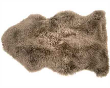 SHEEP RUG BEIGE 120CM X 65CM WITH LONG PILE OF 60MM