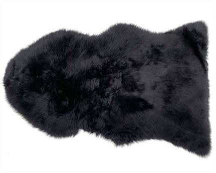 SHEEP RUG BLACK 120CM X 65CM WITH LONG PILE OF 60MM