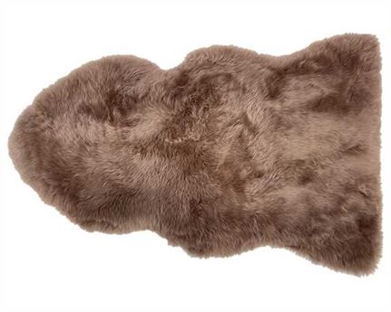 SHEEP RUG TAUPE 120CM X 65CM WITH LONG PILE OF 60MM