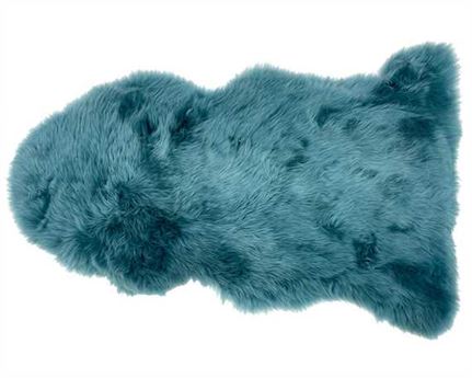 SHEEP RUG TEAL 120CM X 65CM WITH LONG PILE OF 60MM