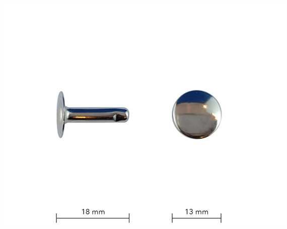 RIVET 2-PART TUBULAR NICKEL 18MM STEM SINGLE CAP PER 1000