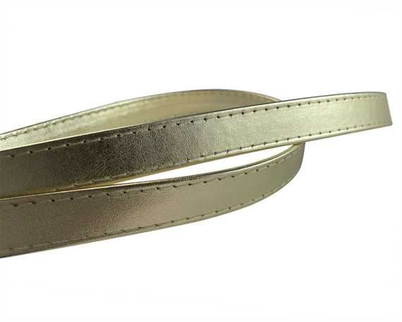 LEATHER STRAPPING STITCHED GOLD 20MM
