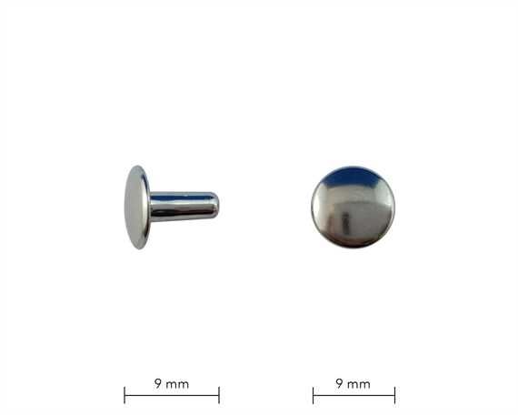 RIVET 2-PART TUBULAR NICKEL 9MM STEM DOUBLE CAP, PKT 1,000