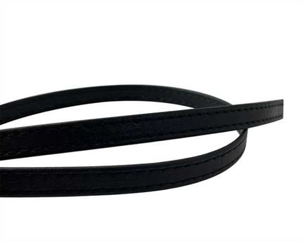 LEATHER STRAPPING STITCHED BLACK 10MM