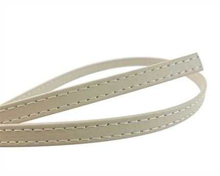 LEATHER STRAPPING STITCHED BEIGE 10MM