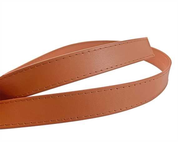 LEATHER STRAPPING STITCHED COGNAC 20MM