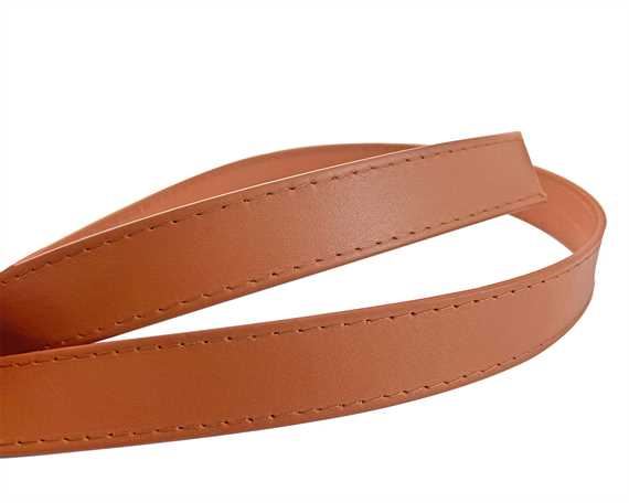 LEATHER STRAPPING STITCHED COGNAC 25MM