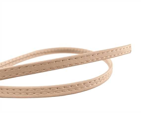 LEATHER STRAPPING STITCHED CAMEL 6MM