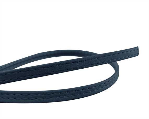 LEATHER STRAPPING STITCHED DARK NAVY 6MM