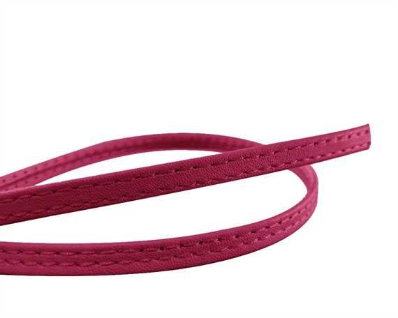LEATHER STRAPPING STITCHED CHERRY RED 8MM
