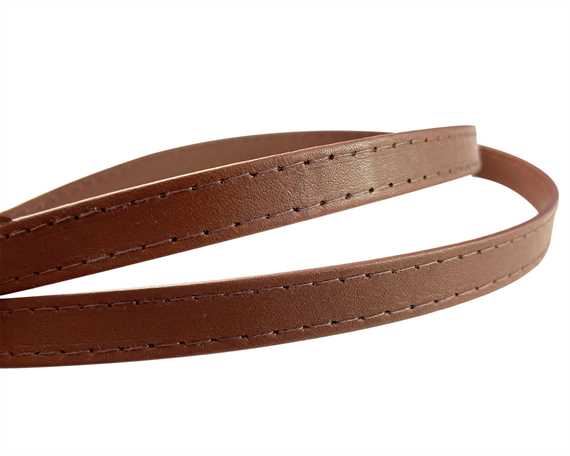 LEATHER STRAPPING STITCHED LIGHT BROWN 8MM