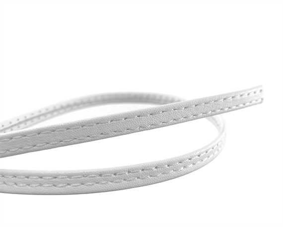 LEATHER STRAPPING STITCHED WHITE 8MM