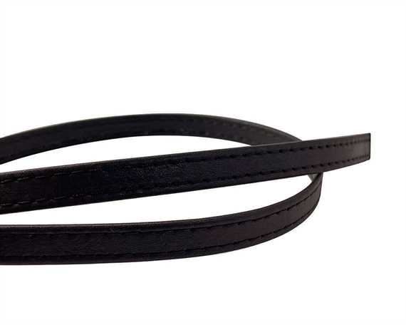 LEATHER STRAPPING STITCHED DARK BROWN 10MM