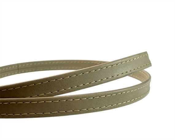 LEATHER STRAPPING STITCHED TAUPE 10MM