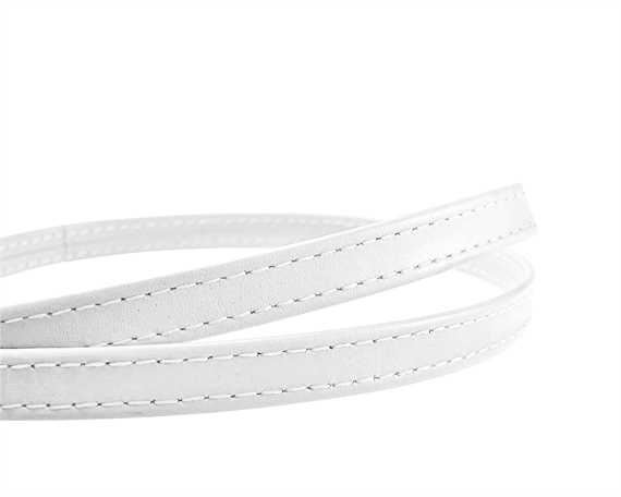 LEATHER STRAPPING STITCHED WHITE 10MM