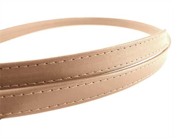 LEATHER STRAPPING STITCHED CAMEL 15MM