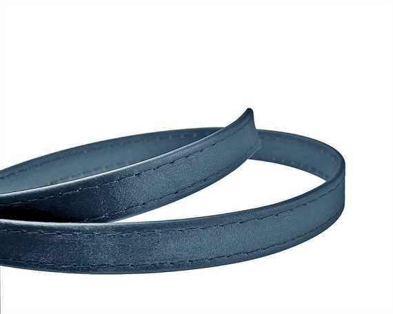 LEATHER STRAPPING STITCHED FRENCH NAVY 15MM